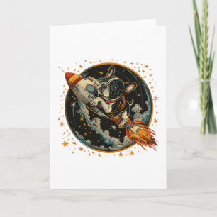 Carte Navire à fusée Astronaut français de Bulldog