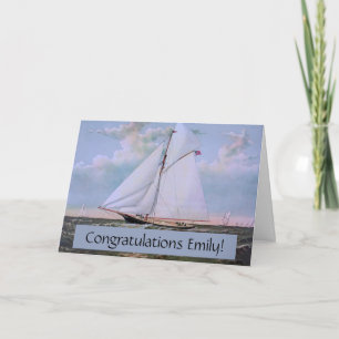Carte Navire de voile antique sloop yacht voilier océan