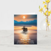 Carte Navire en mer pour la sympathie du Merci (Fleur jaune)