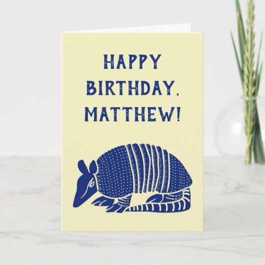 Carte Navy Blue Armadillo Message personnalisé (Devant)