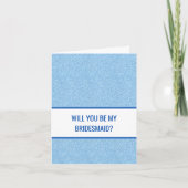 Carte Navy + Blue Faux Glitter Wedding Party Proposal (Devant)