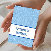 Carte Navy + Blue Faux Glitter Wedding Party Proposal