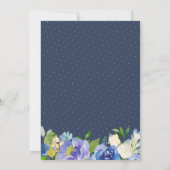 Carte Navy Blue Hydrangeas Floral Détails du Mariage 5x7 (Dos)