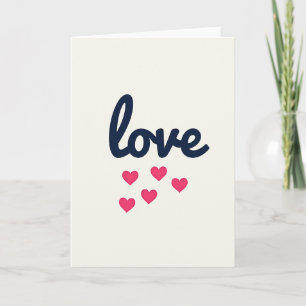 Carte Navy Blue Love Hearts