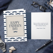 Carte Navy Blue Mustache Pattern Happy Father's Day