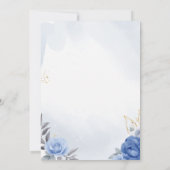 Carte Navy blue peony rose wedding invitation, boda (Dos)