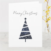 Carte Navy sapin de Noël simple logo (Fleur jaune)