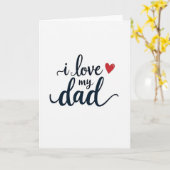 Carte Navy Script J'aime mon papa (Fleur jaune)