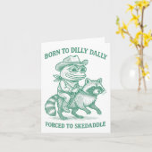 Carte Né À Dilly Dally Contraint À Skedaddle Frog Cowbo (Fleur jaune)