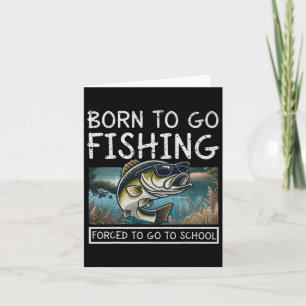 Carte Né À Poisson Obligé D'Aller À L'École Pêche Drôle