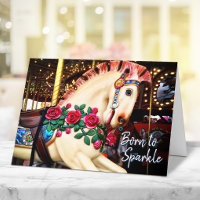 Né à Sparkle Carousel Horse Photo Calligraphie