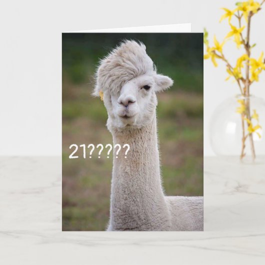 Carte NE CROYEZ PAS QUE VOUS CÉLÉBREZ "21ème" ANNIVERSAI (Fleur jaune)