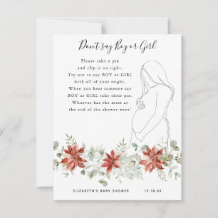 Carte Ne dis pas garçon ou fille   Jeu Baby shower