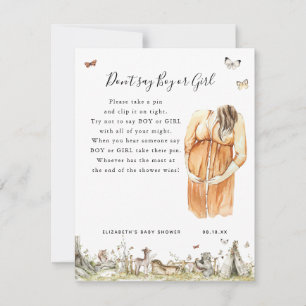 Carte Ne dites pas garçon ou fille Jeu de Baby Shower