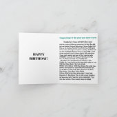 Carte Né en 1948 Anniversaire faits amusants (Intérieur)