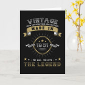 Carte Né En 1951 Anniversaire Vintage (Fleur jaune)