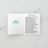 Carte Né en 1960 Anniversaire Fun Facts (Intérieur)