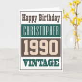 Carte Né en 1990, Personnalisé (Fleur jaune)