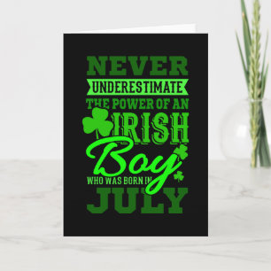 Carte NÉ EN JUILLET Anniversaire Irlandais garçons papa