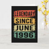 Carte Né En Juin 1996 (Fleur jaune)