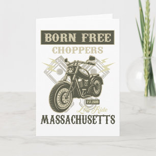 Carte Né Free Choppers Motorcycle Massachusetts