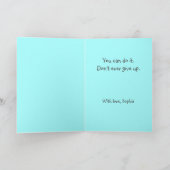 Carte Ne jamais abandonner et chien mignon (Intérieur)