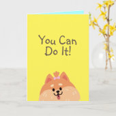 Carte Ne jamais abandonner et chien mignon (Fleur jaune)