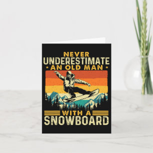 Carte Ne jamais sous-estimer un vieil homme - snowboard 