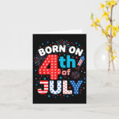 Carte Né le 4 juillet (Fleur jaune)