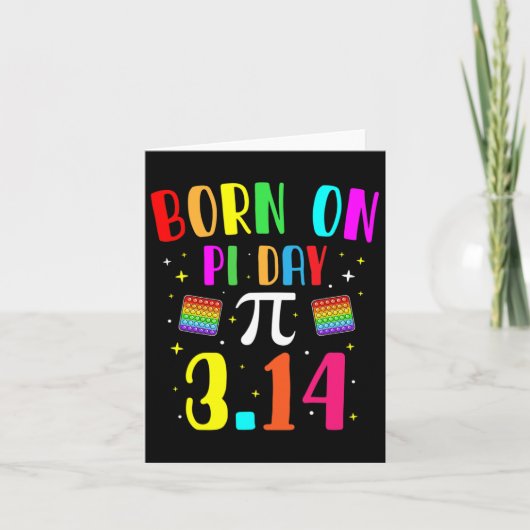 Carte Né Le Jour Du Pi Mars Anniversaire Math Enseignant (Devant)