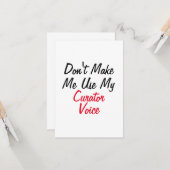 Carte Ne me faites pas utiliser ma voix de conservateur  (Devant/Arrière en situation)