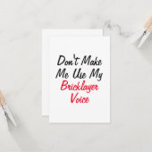 Carte Ne me faites pas utiliser ma voix de maçon  (Devant/Arrière en situation)