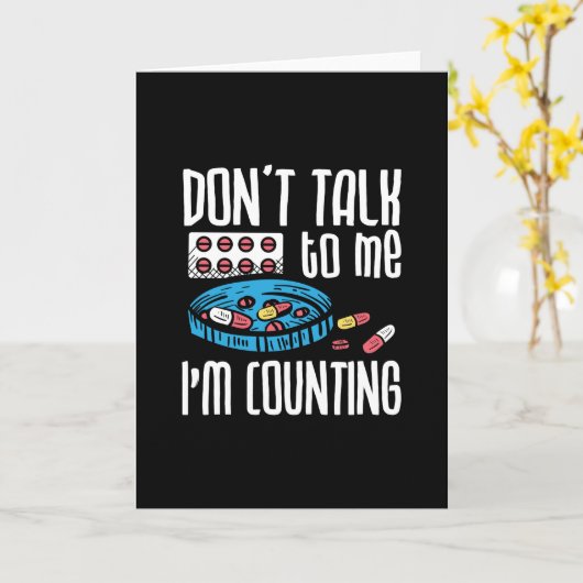 Carte Ne me parle pas Je compte la pharmacie pharmaco-ph (Fleur jaune)