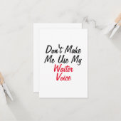 Carte Ne m'oblige pas à utiliser ma voix de serveur (Devant/Arrière en situation)