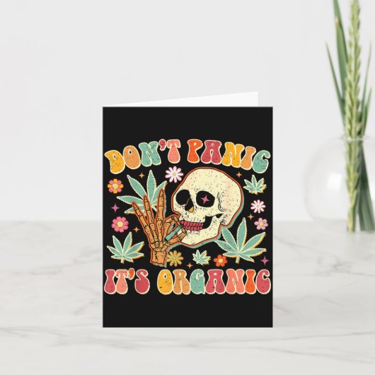 Carte Ne paniquez pas c'est de l'herbe organique Skull (Devant)