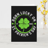 Carte Né par chance le jour de la Saint-Patrick 17 mars (Fleur jaune)