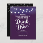 Carte Ne pas boire et ne pas conduire signer (Devant / Derrière)