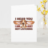 CARTE NE PAS ÉCOUTER LE BASSET HOUND (Fleur jaune)