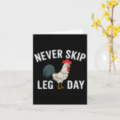 Carte Ne pas passer Jour de la Jambe Gym Rooster Drôle E (Fleur jaune)