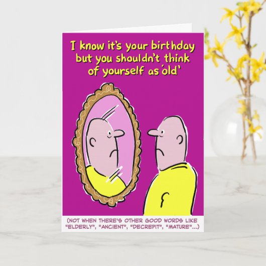 Carte Ne pensez pas à vous-même comme à l'âge adulte (Fleur jaune)