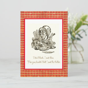 Carte Ne pensez pas qu'Alice Mad Hatter Citation