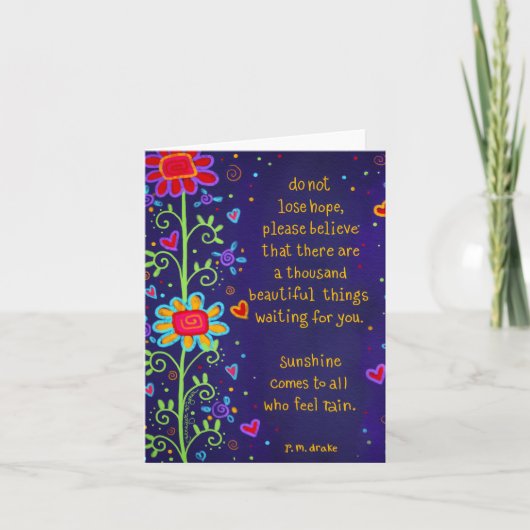 Carte Ne perds pas espoir Encouragement Jolie Florale (Devant)