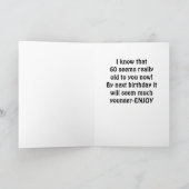 Carte NE PLEUREZ PAS SOEUR ***60e ANNIVERSAIRE*** (Intérieur)