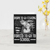 Carte Né Pour Aller Pêcher B Poisson Pêcheur Garçon Enfa (Fleur jaune)