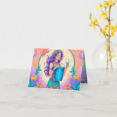 Carte Né pour être un Aquarius pour l'anniversaire (Fleur jaune)