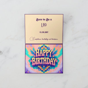 Carte Né pour être un Leo pour l'anniversaire