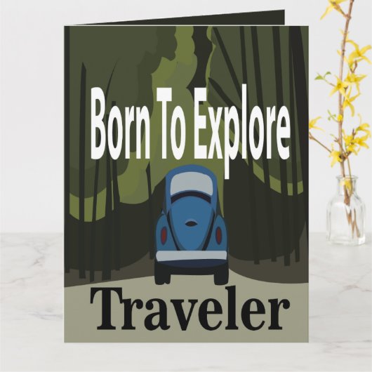 Carte Né Pour Explorer Road Trip Voyage Salutation (Fleur jaune)