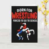 Carte Né Pour La Lutte De Force Scolaire Drôle Lutteur T (Fleur jaune)