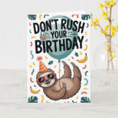 Carte Ne pressez pas votre anniversaire (Fleur jaune)