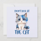 Carte Ne regardez pas le chat - adorable chaton bleu (Devant)